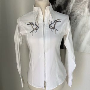Long sleeve zip up show shirt from flat hat rags